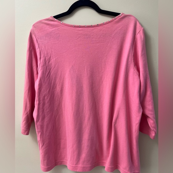 Quacker Factory Summer Celebrate size 1X cotton top - Picture 6 of 8